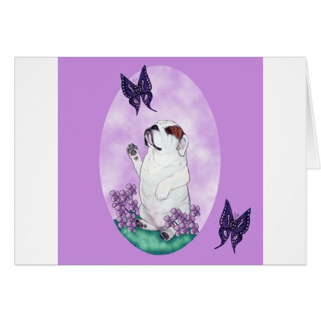 Bulldog y mariposas ingleses (Anverso (Horizontal))