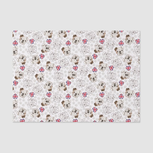 Bulldog y papel seda ingleses de Union Jack (Anverso)