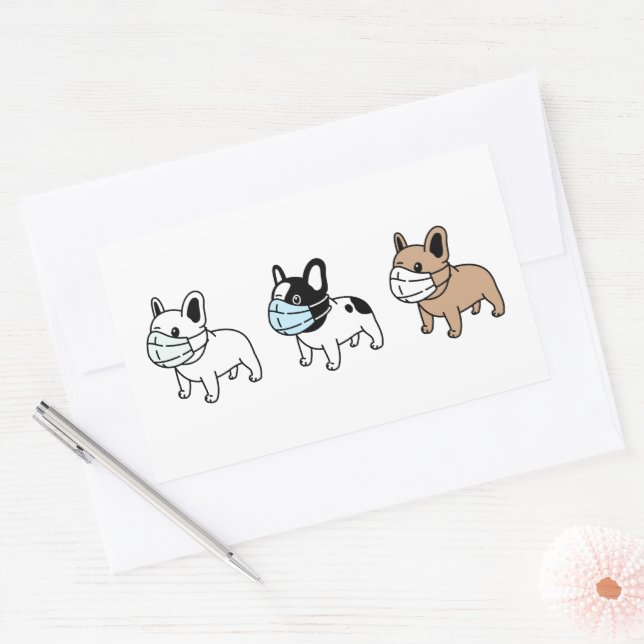 BULLDOGES CON PEGATINA RECTÁNGULO DE MÁSCARAS DE C (Sobre)