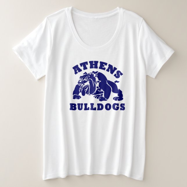 Bulldoges de Atenas más camiseta grande (Anverso del diseño)