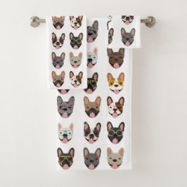 Bulldoges franceses cortos con lentes