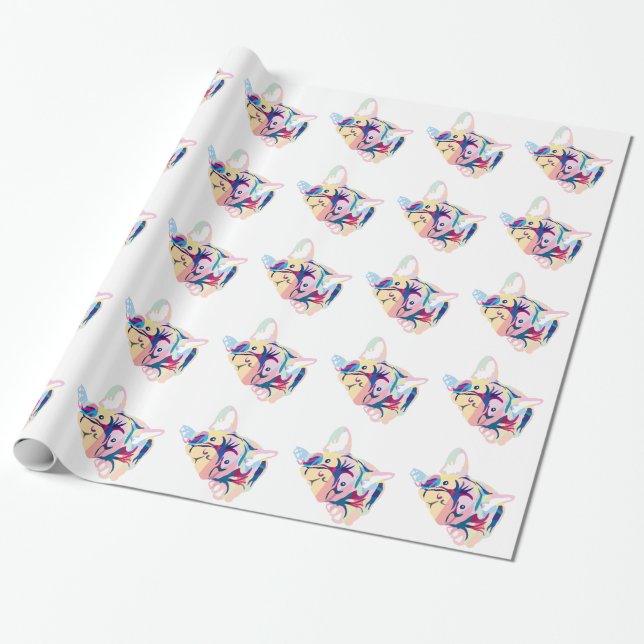 Bulldoges franceses papel de regalo (Desenrollado)