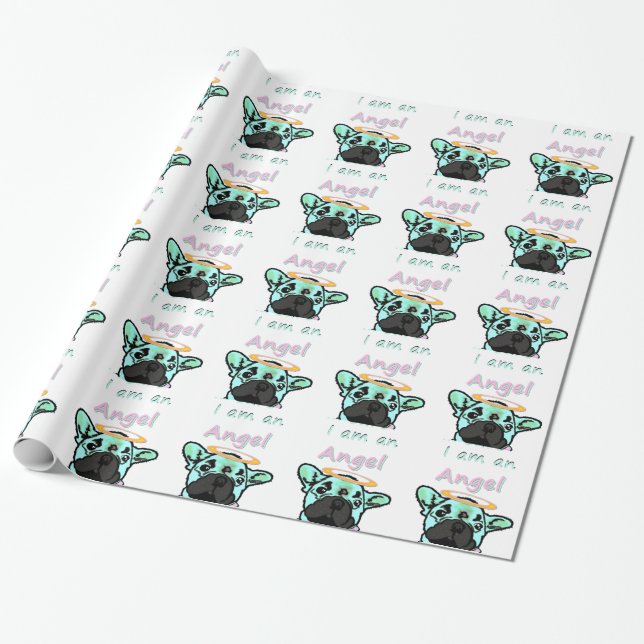 Bulldoges franceses papel de regalo (Desenrollado)