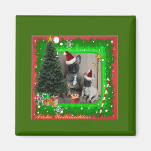 Bulldogues franceses Navidad imán