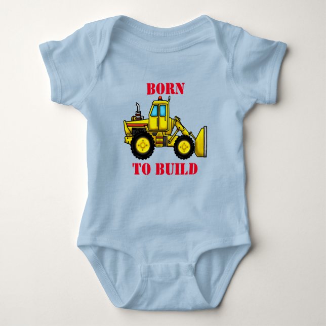 Bulldozer Baby Jersey Bodysuit (Anverso)