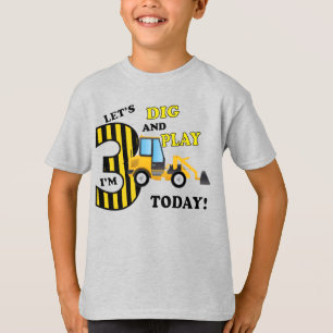 bulldozer de construcción de camiseta de tercer c