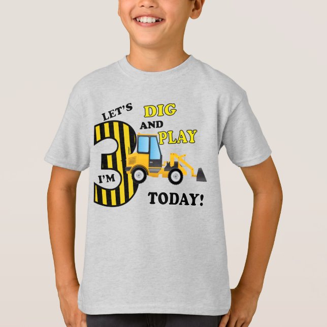 bulldozer de construcción de camiseta de tercer cu (Anverso)