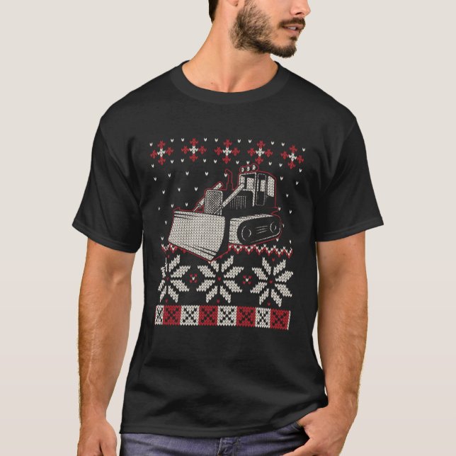 Bulldozer Operator Ugly Christmas Sweater Heavy Eq (Anverso)