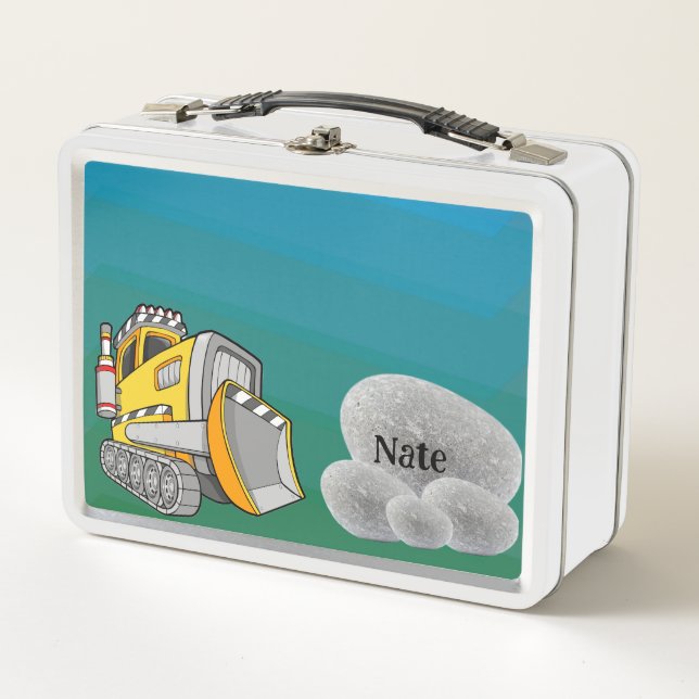 Bulldozer Personalizado Lunch Box (Anverso)