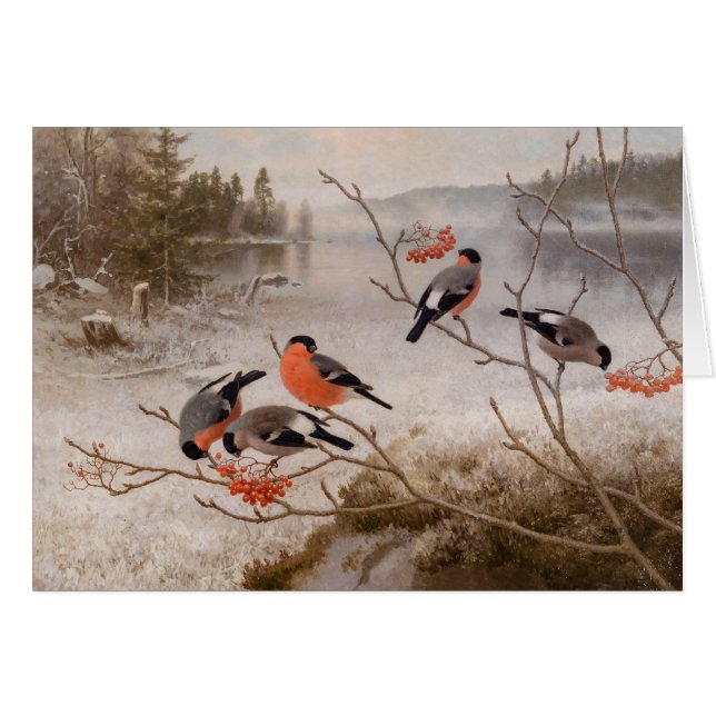 Bullfinches en el paisaje invernal CC0967 Von Wrig (Anverso (Horizontal))