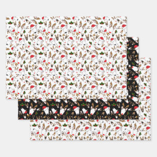 Bullies festivo sobre papel blanco de envoltura