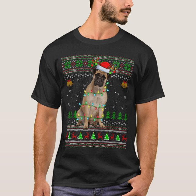 Bullmastiff Dog Ugly Christmas Sweaters Holiday Sa (Anverso)
