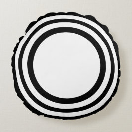 Bullseye objetivo, almohada redonda blanca y negra