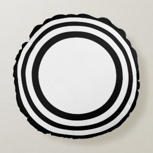 Bullseye objetivo, almohada redonda blanca y negra