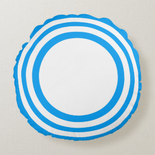 Bullseye objetivo, almohada redonda Lt. azul-blanc