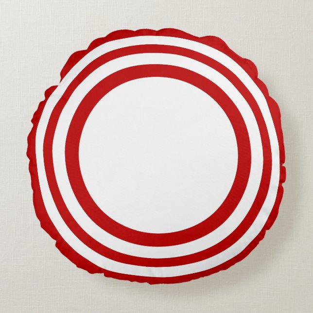 Bullseye objetivo, almohada redonda roja-blanca (Anverso)