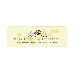 Bumble / Abeja de miel y etiqueta de dirección ama