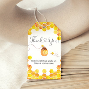 Bumble abeja honeycomb bebé ducha gracias etiqueta
