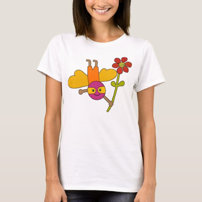 Bumble Bee con flor - camiseta (Anverso)