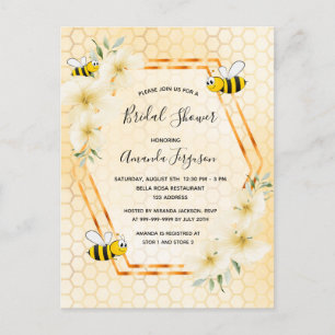 Bumble bee honeycomb linda invitación a la ducha d