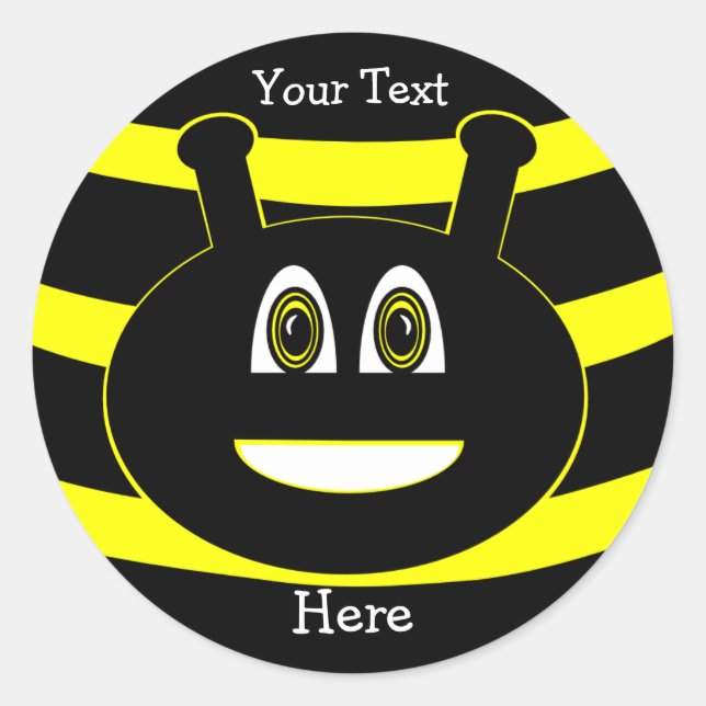 Bumble Bee Inspira Pegatinas de sonrisas felices (Anverso)