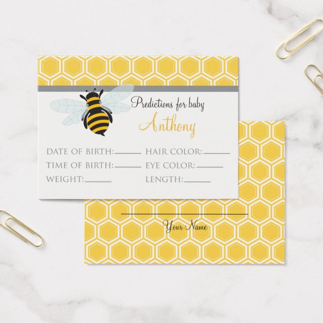 Bumble Bee Predictions Tarjeta Baby Shower Grande (Oficina)