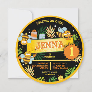 BUMBLE BEES Invitación a la fiesta de cumpleaños d