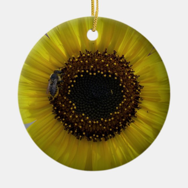 Bumble de girasol Bee 01 Ornamento (Frente)