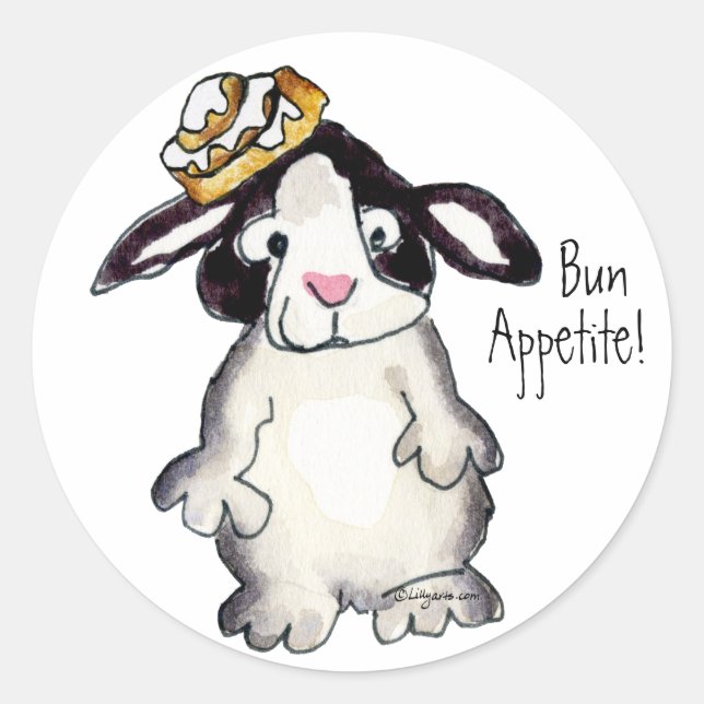 Bun Appetite - Pegatina de conejo Personalizado (Anverso)