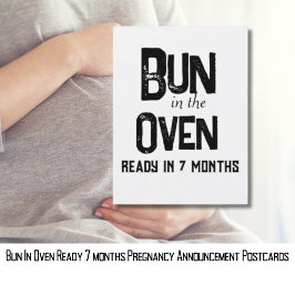 Bun In Oven Ready 7 meses Invitación del embarazo