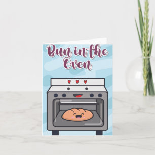 Bun In Oven Tarjeta De Saludo De Baby Shower