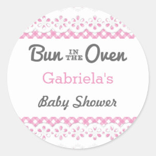 Bun In The Oven Baby Shower Favor Pegatina