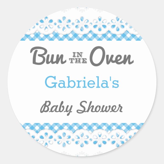 Bun In The Oven Baby Shower Favor Pegatina (Anverso)
