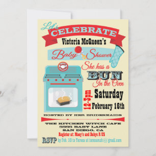 "Bun in the oven" Invitaciones a la ducha para beb