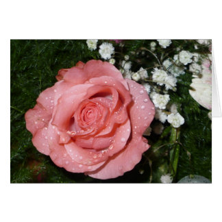 Bunch de flores con tarjeta de rosa