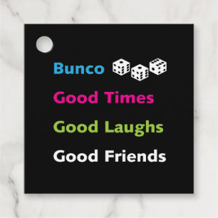 Bunco Dice Good Times Good Friends Etiqueta de nom
