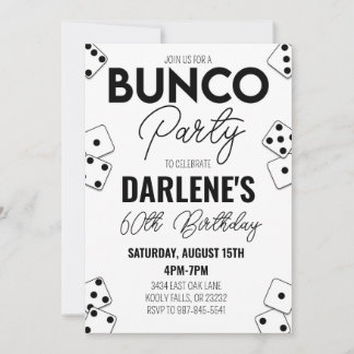 Bunco Invitación al cumpleaños moderna simple