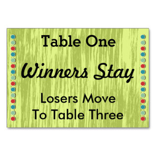 Bunco puntea la tarjeta #1 del número de la tabla