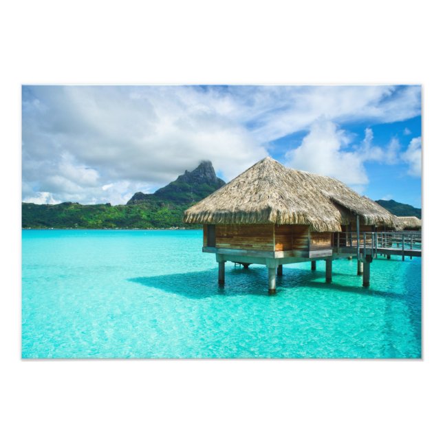 Bungalow sobre el agua, foto impresa en Bora Bora (Frente)