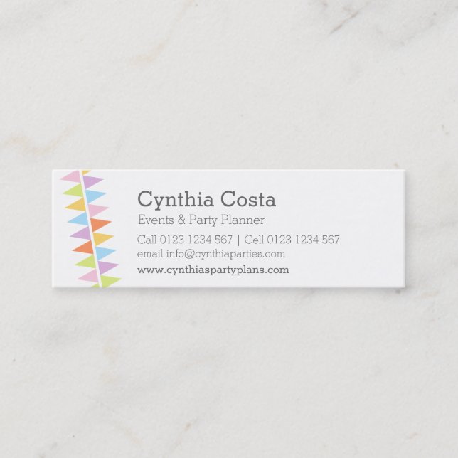 Bungalows fiestas planear tarjetas de presentación (Anverso)