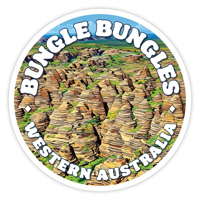 Bungle Bungles, Pegatina redondo de Australia Occi (Bungle Bungles, Western Australia round sticker)