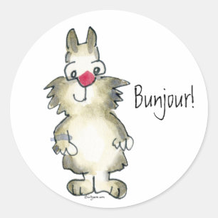 ¡Bunjour! Pegatina personalizado Conejo