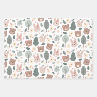 Bunnids & bears Envoltura Papel conjunto de hojas