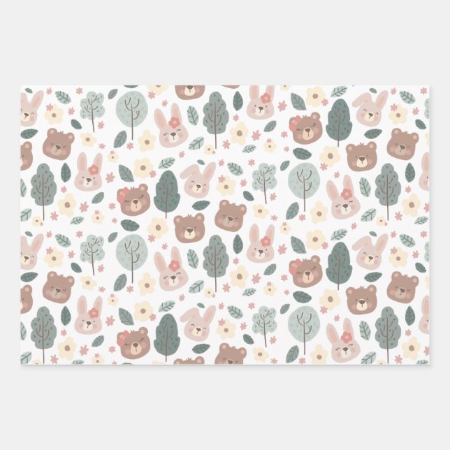 Bunnids & bears Envoltura Papel conjunto de hojas  (Anverso)