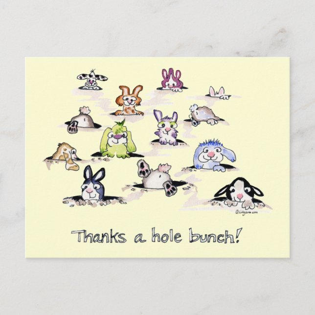 Bunnies: Gracias a la postal de Hole Bunch (Anverso)