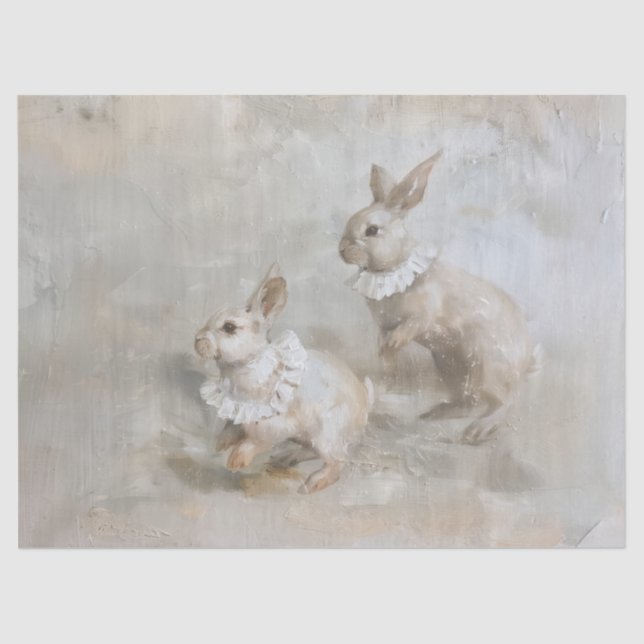Bunnies - Papel de tejidos con estilo de pintura a (Anverso)
