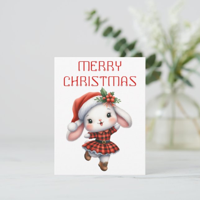 Bunny bailarín - Tarjeta Navidad (Anverso de pie)