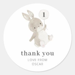 Bunny Balloon Classic Round Pegatina