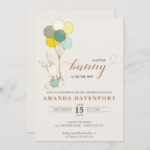 Bunny Balloons baby ducha Invitación