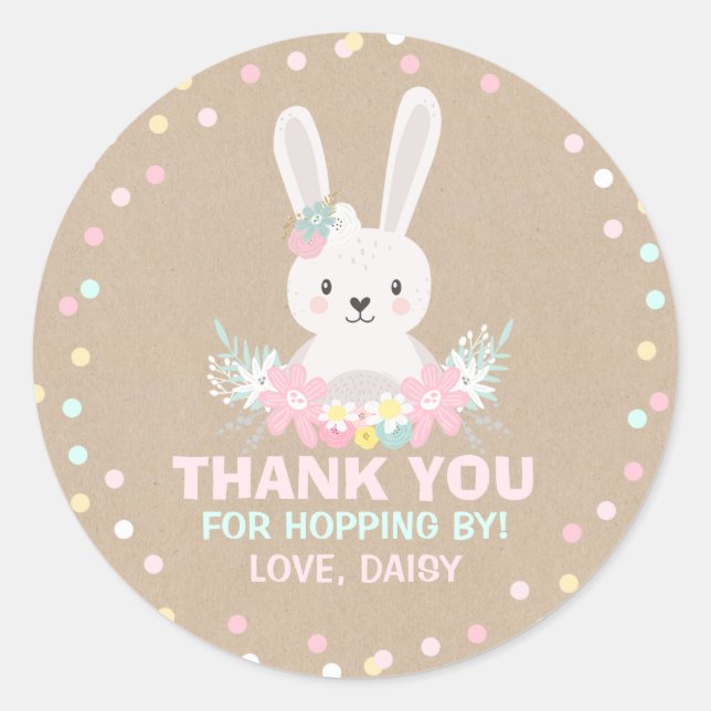 Bunny Birthday Party Favorito Etiqueta A Algún Peg (Anverso)